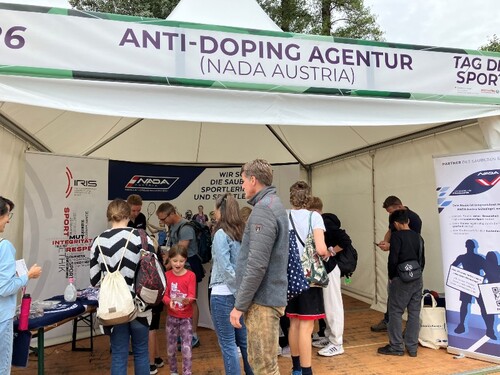 Foto vom Stand der NADA Austria am Tag des Sports
