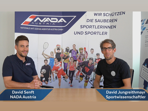 Ausschnitt Video mit NADA Austria Mitarbeiter und Sportwissenschaftler
